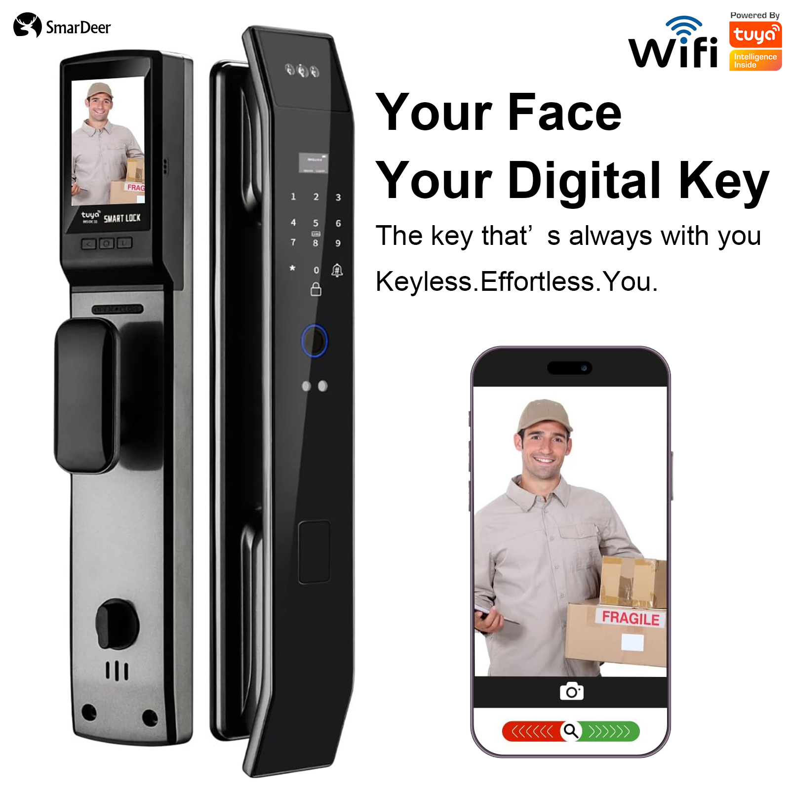 Home Security Keypad - Kunci Pintar SmaerDeer dengan Kamera Pengenal