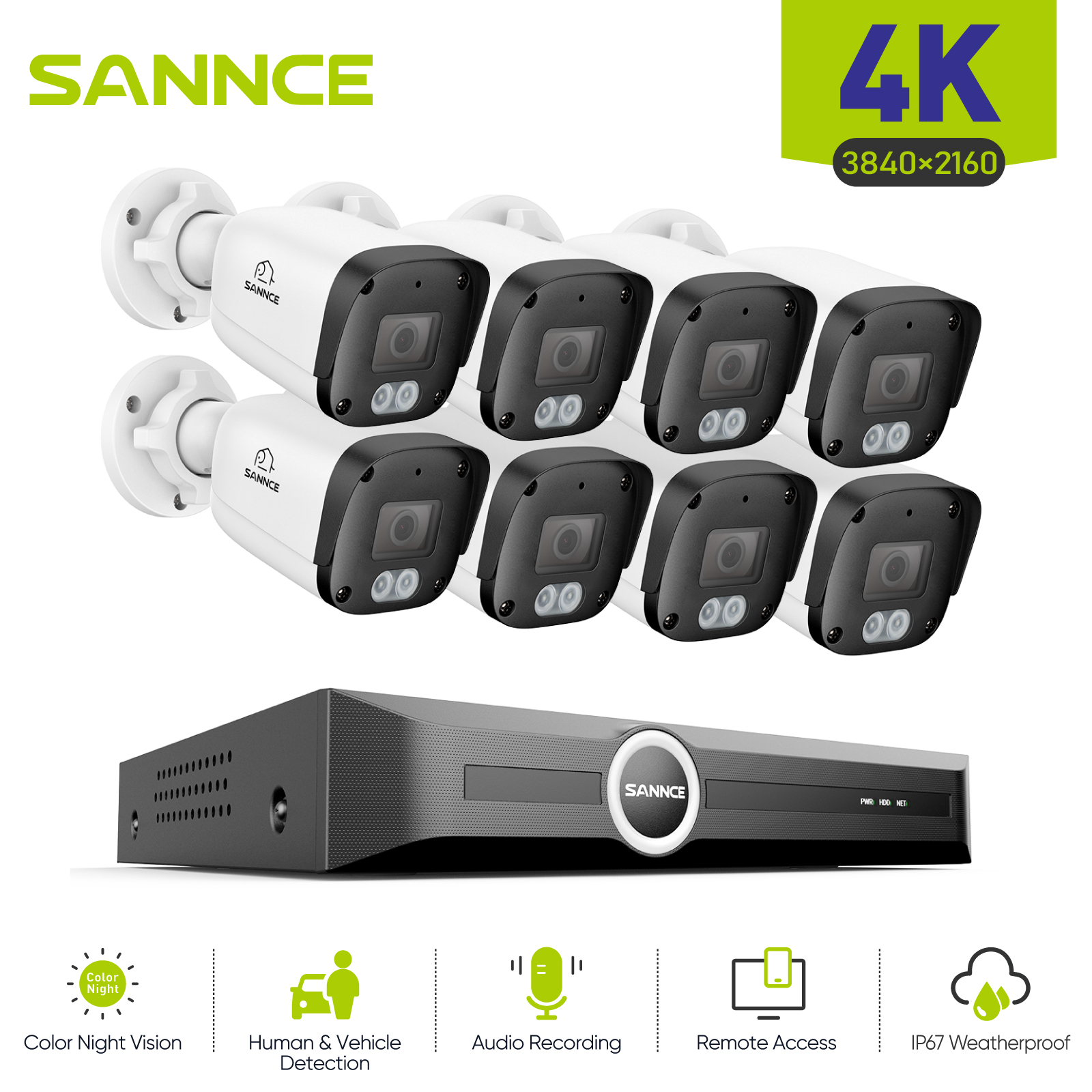 Home Security Outdoor Cameras - Kamera Keamanan Luar Ruangan SANNCE 8MP