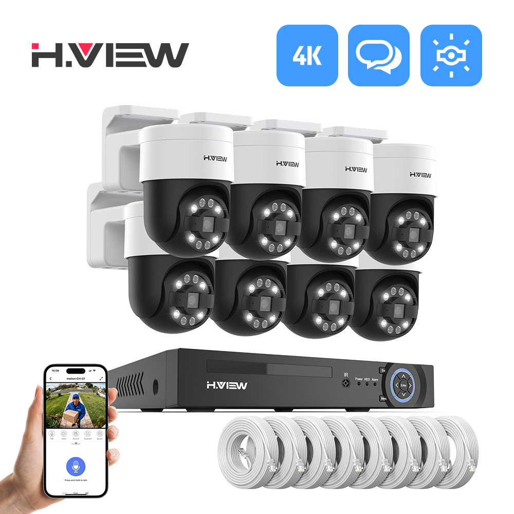 Home Security Outdoor Cameras - H.view 8Ch 4K 5MP 8MP sistem