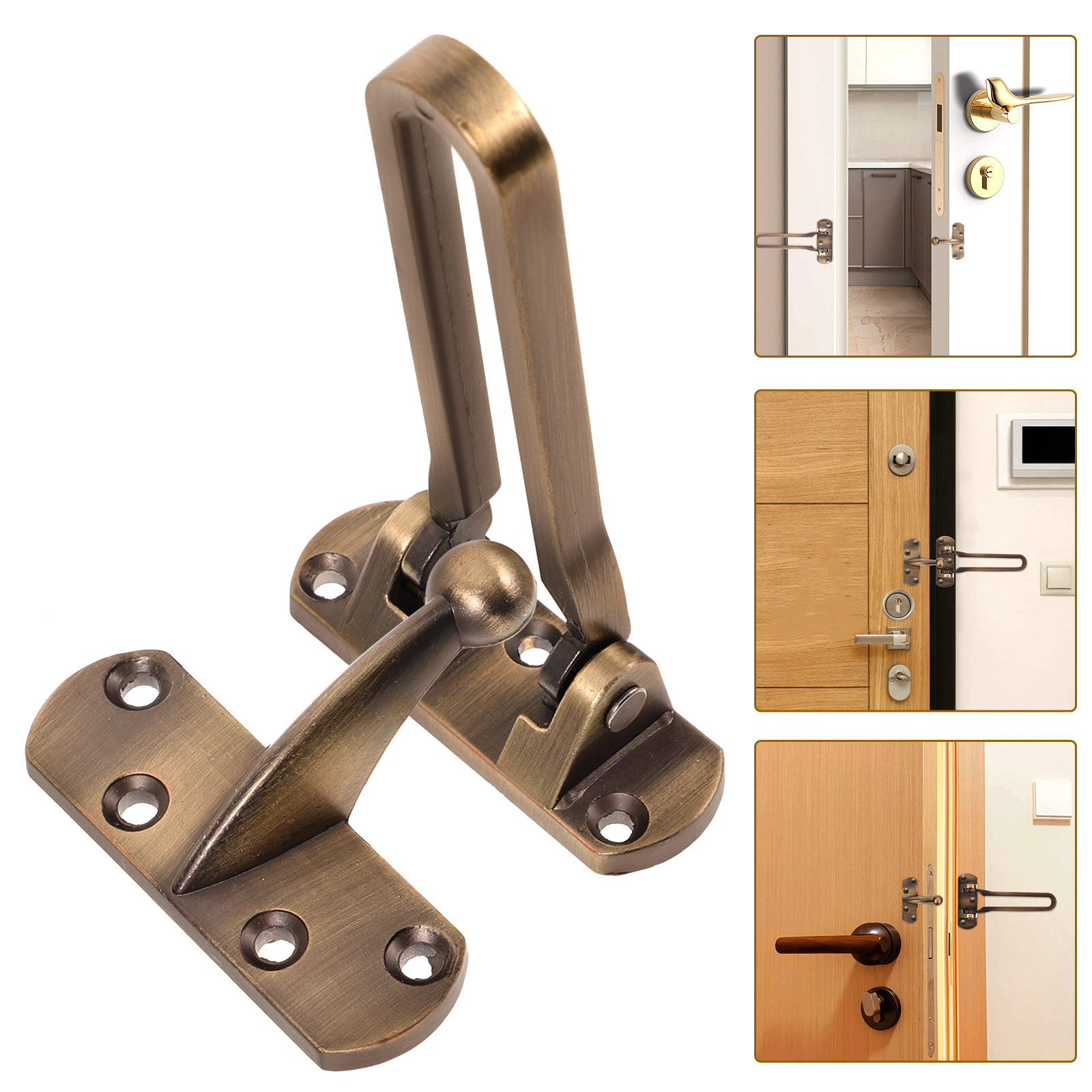 Home Security Door Reinforcement Lock - Kunci Pengaman Pintu Depan, Pengunci Logam