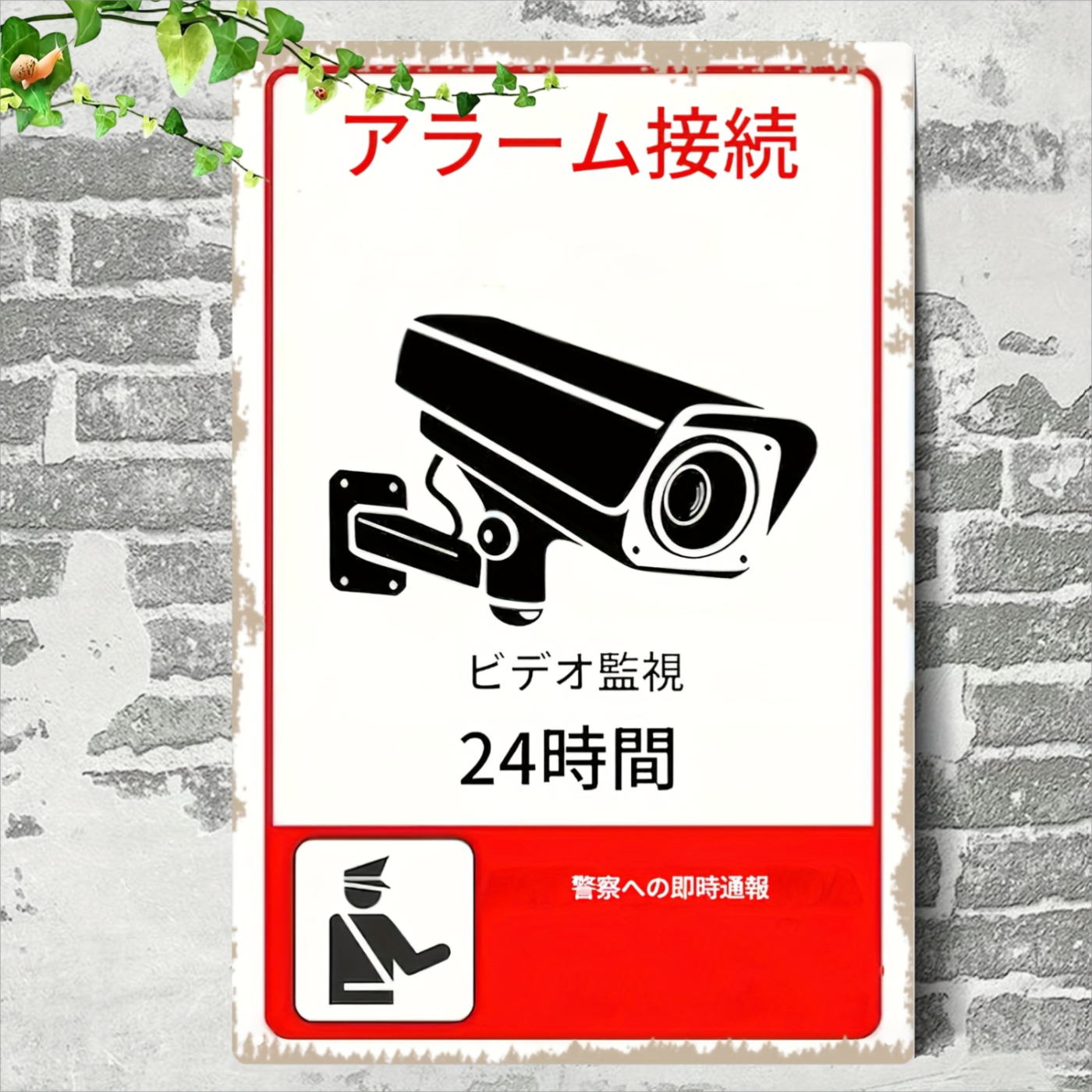 Home Security Outdoor - 2D Flat, 1 buah Tanda Besi