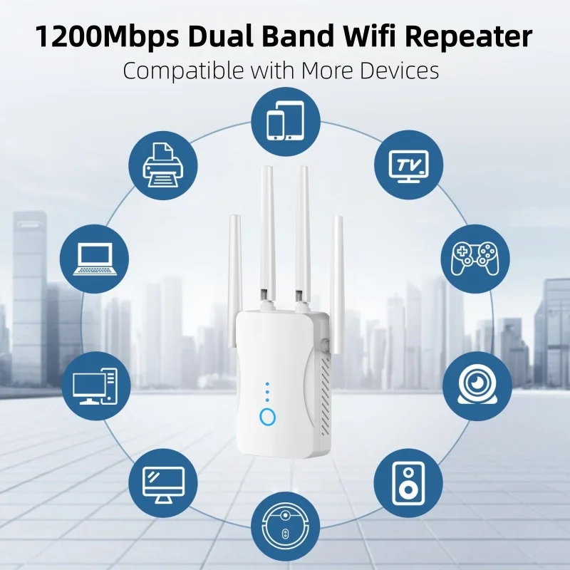 Home Security Outdoor - 1200Mbps Dual Band WiFi Repeater Nirkabel