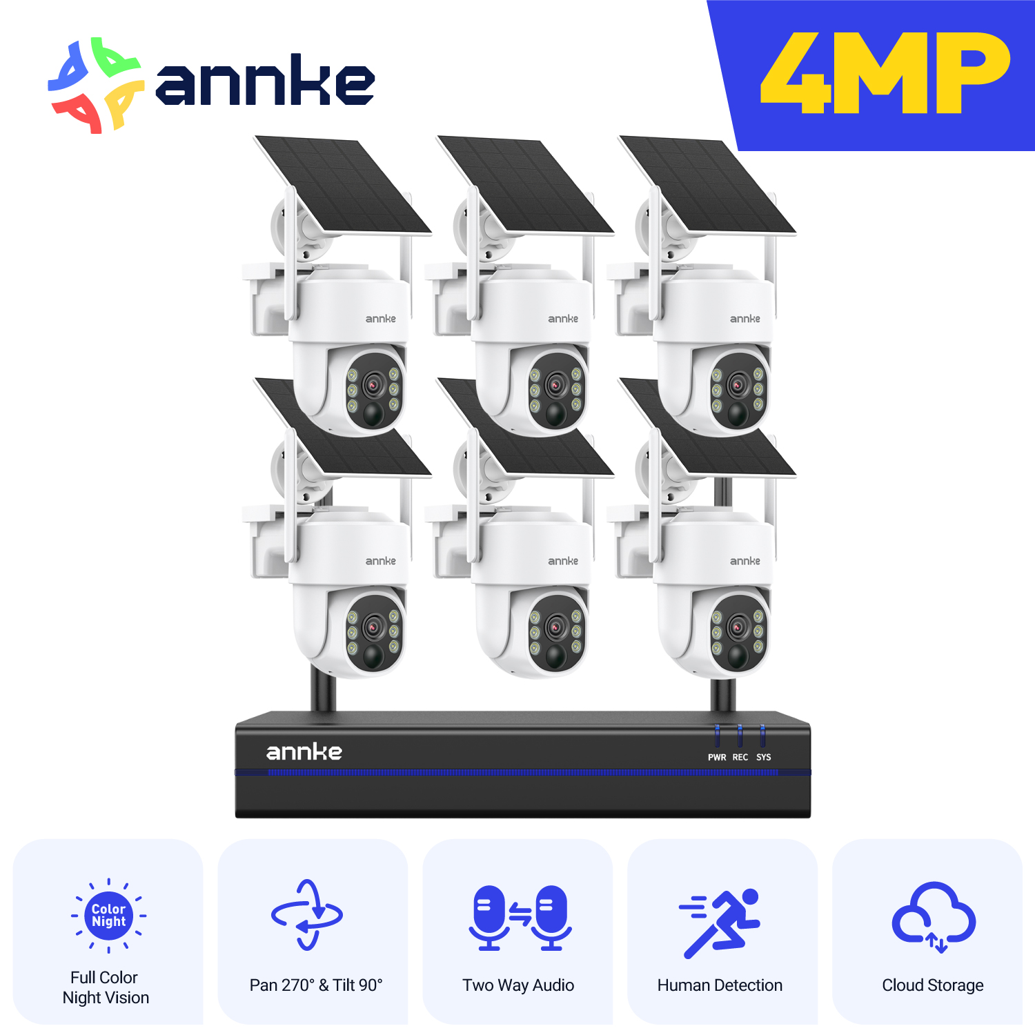 Camera Solar Wireless - Sistem Kamera Keamanan Nirkabel Annke 4MP