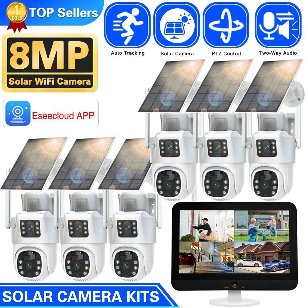Camera Solar Wireless - Kit Kamera Cctv NVR nirkabel, sistem