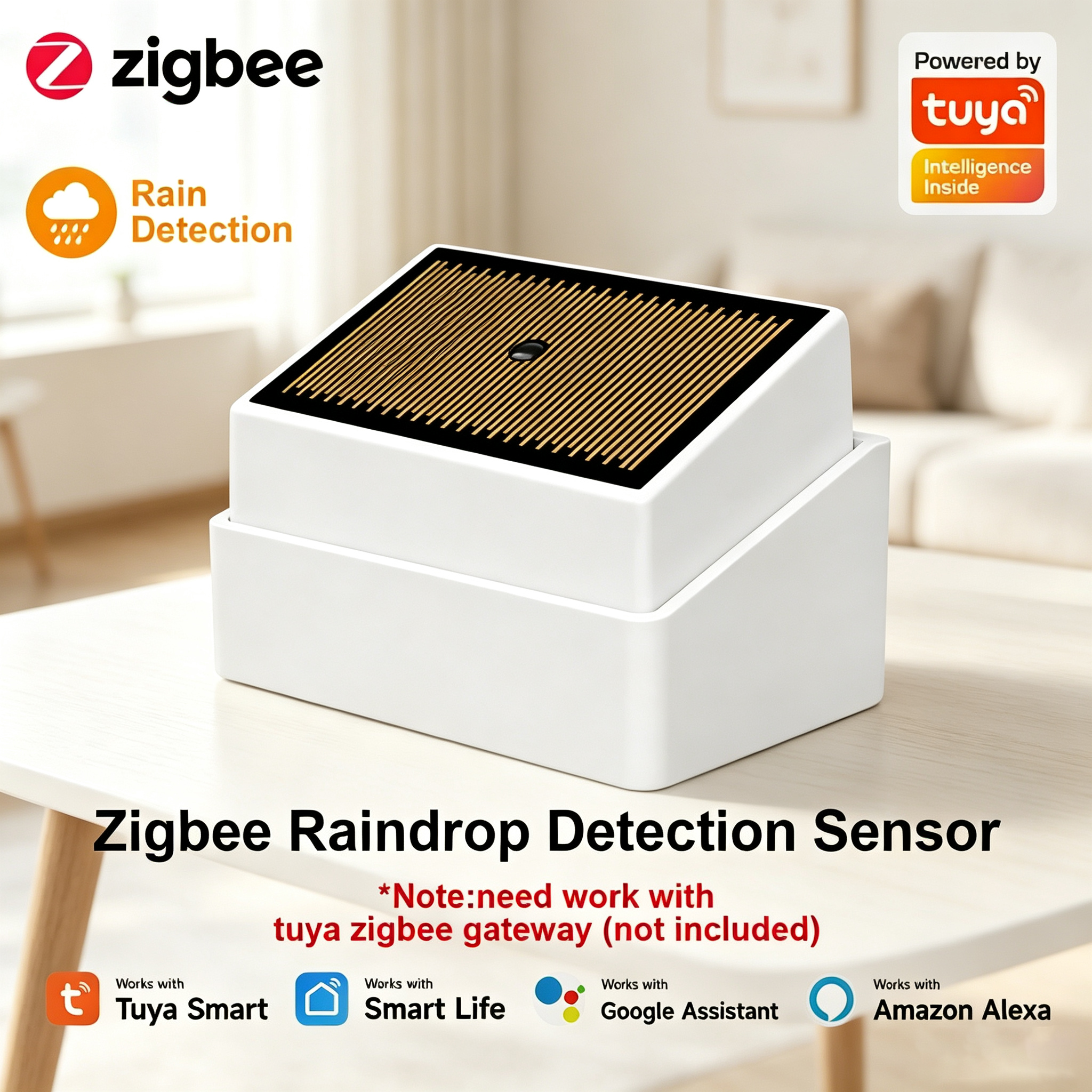 Home Security Outdoor - Tuya ZigBee Sensor Hujan Pintar IPX4