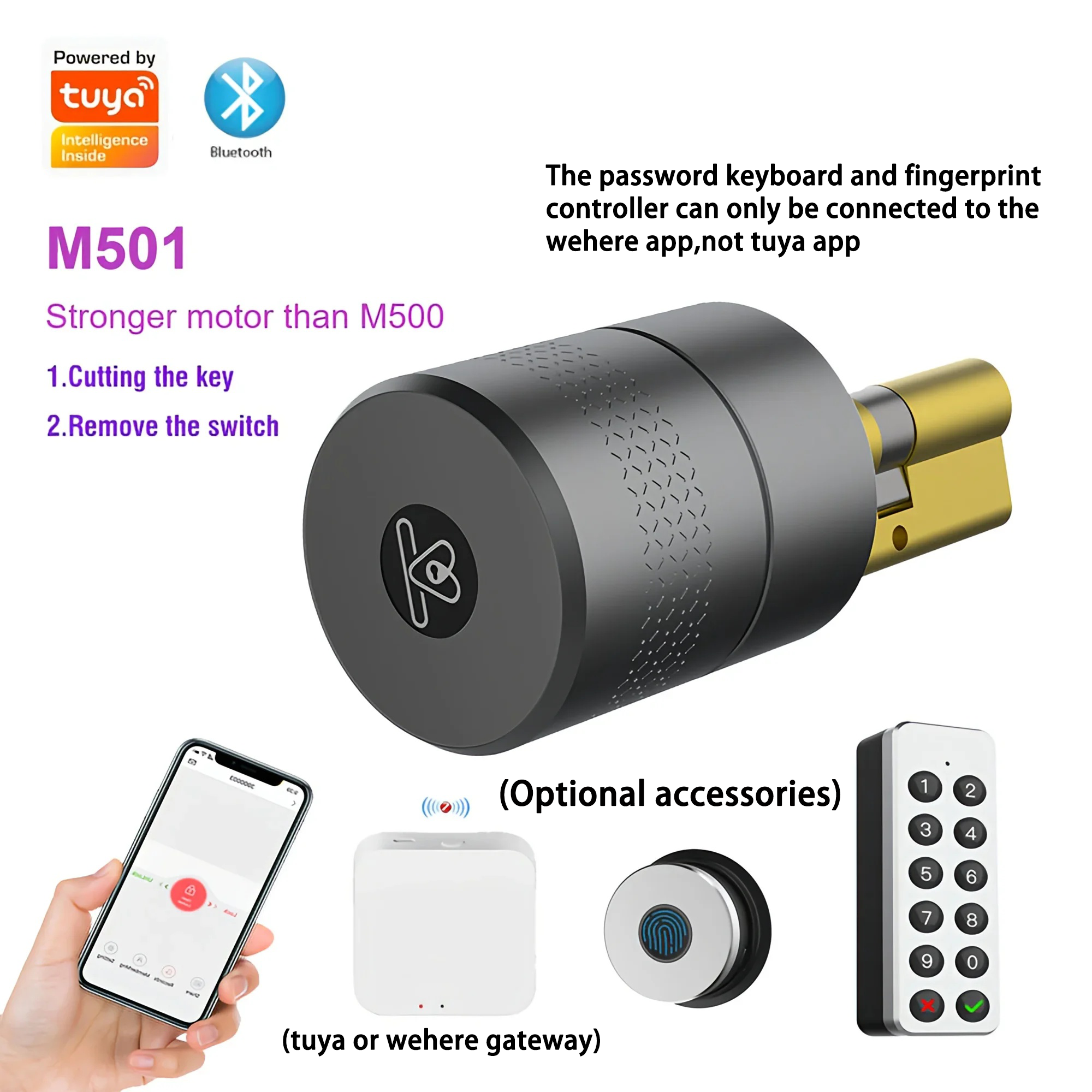 Door Lock Smart Keypad - M501 Wehere Tuya Smart Door Lock