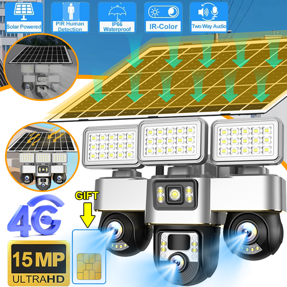 Home Security Outdoor Camera System - Kamera Kartu Sim 4G Dengan Panel