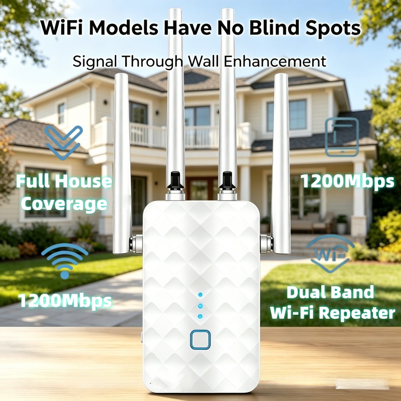 Home Security Outdoor - Pengulang WiFi 1200Mbps Nirkabel 2.4G/5GHz Dual