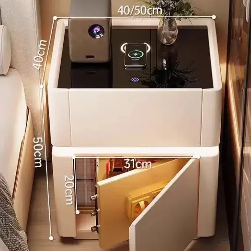 Home Security America - Meja Samping Tempat Tidur Keamanan Multifungsi