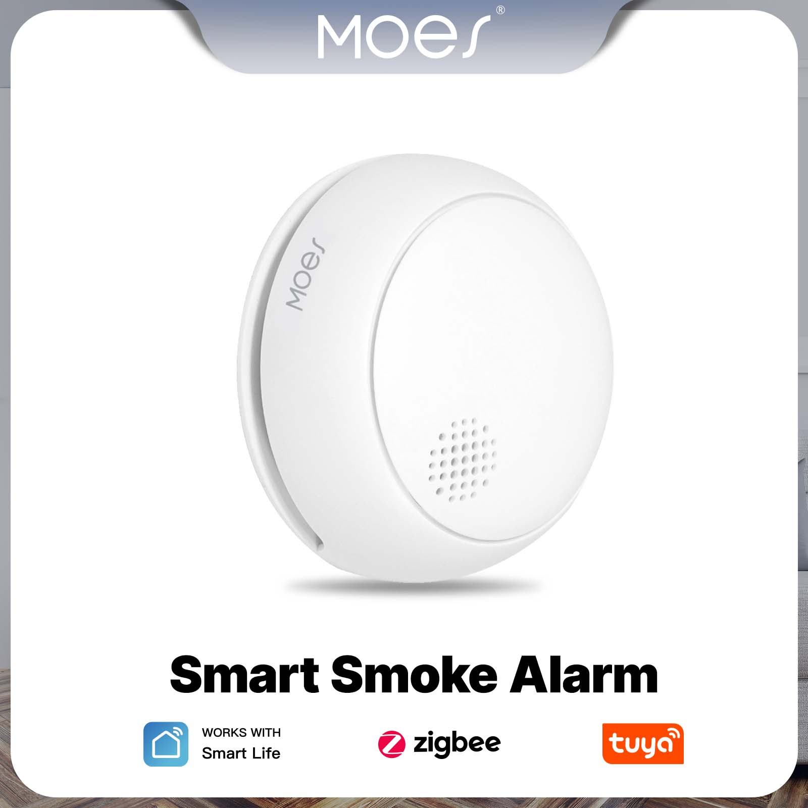 Home Security Gadgets - MOES ZigBee Detektor Alarm Asap Pintar