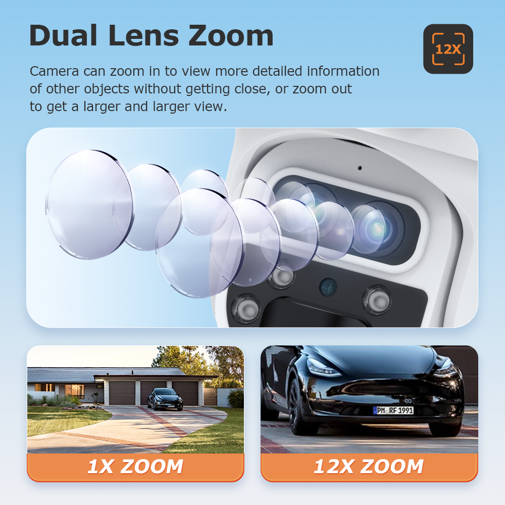 SHIWOJIA Kamera Surya Zoom 12M - Home Security Outdoor Cameras ulasan dan harga