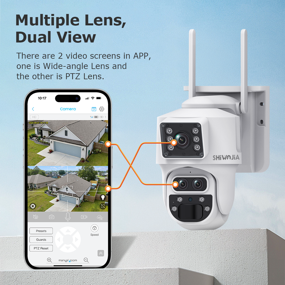 SHIWOJIA Kamera Surya Zoom 12M - Home Security Outdoor Cameras ulasan dan harga