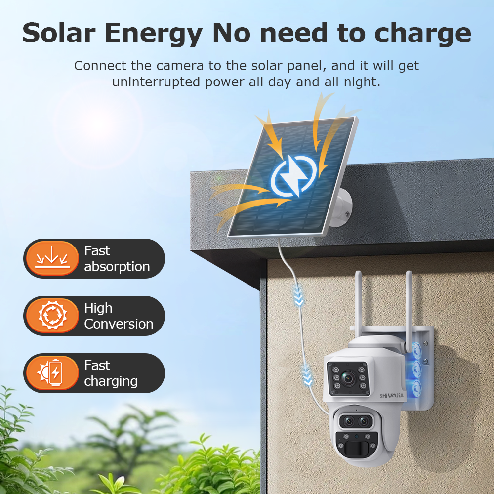 SHIWOJIA Kamera Surya Zoom 12M - Home Security Outdoor Cameras ulasan dan harga