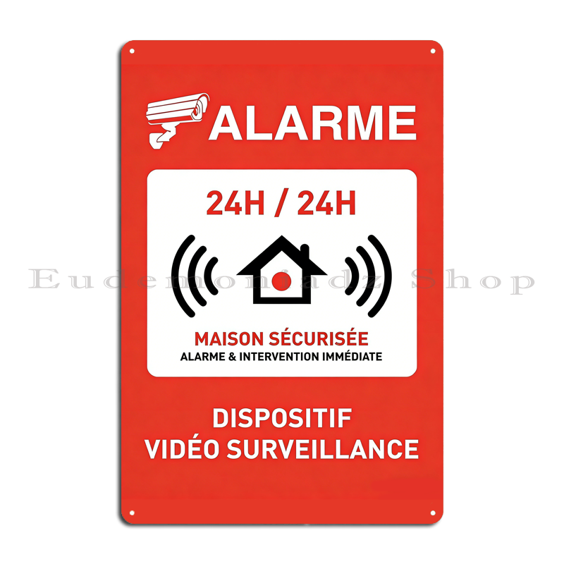 Plakat Logam Sistem Alarm 24 J - Home Security Gadgets ulasan dan harga