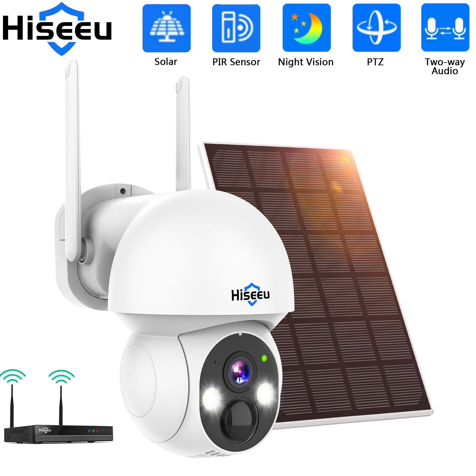 Hiseeu kamera IP tenaga surya  - Camera Solar Wireless ulasan dan harga
