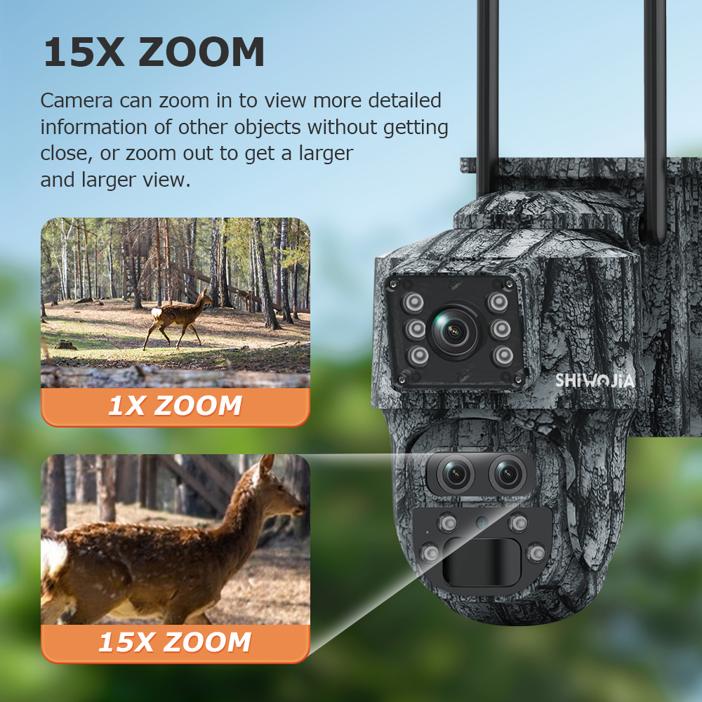 SHIWOJIA 12MP 15X Zoom 4G Sim  - Home Security Outdoor Cameras ulasan dan harga
