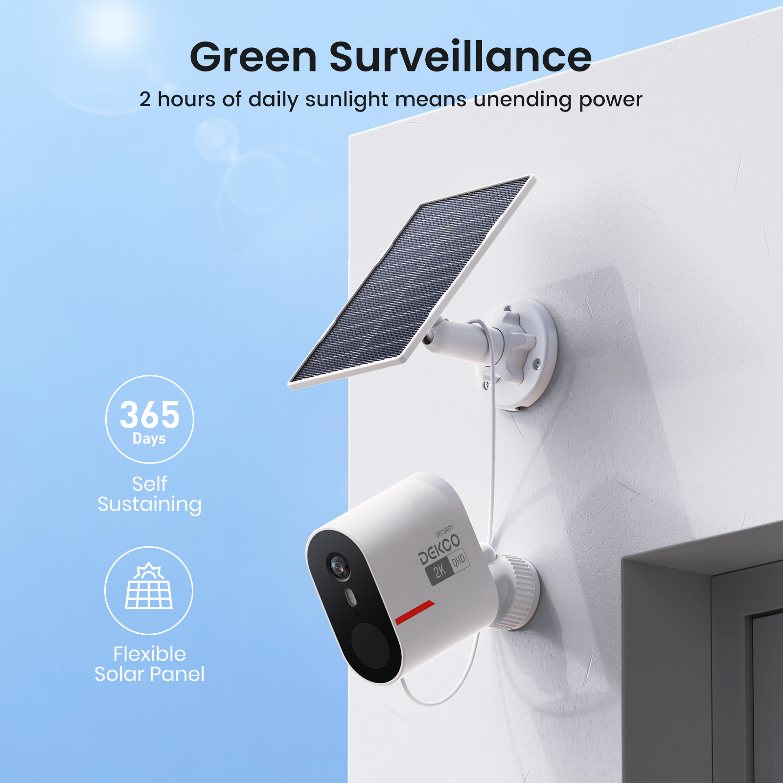 Dekco 3MP WiFi Solar Camera Sy - Camera Solar Wireless ulasan dan harga