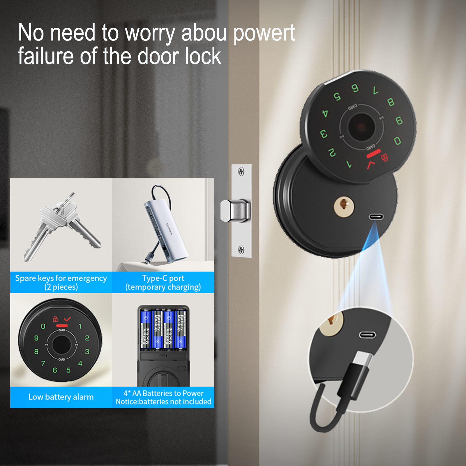 Kunci Pintar CDOK K10, Pembuka - Home Security Keypad ulasan dan harga