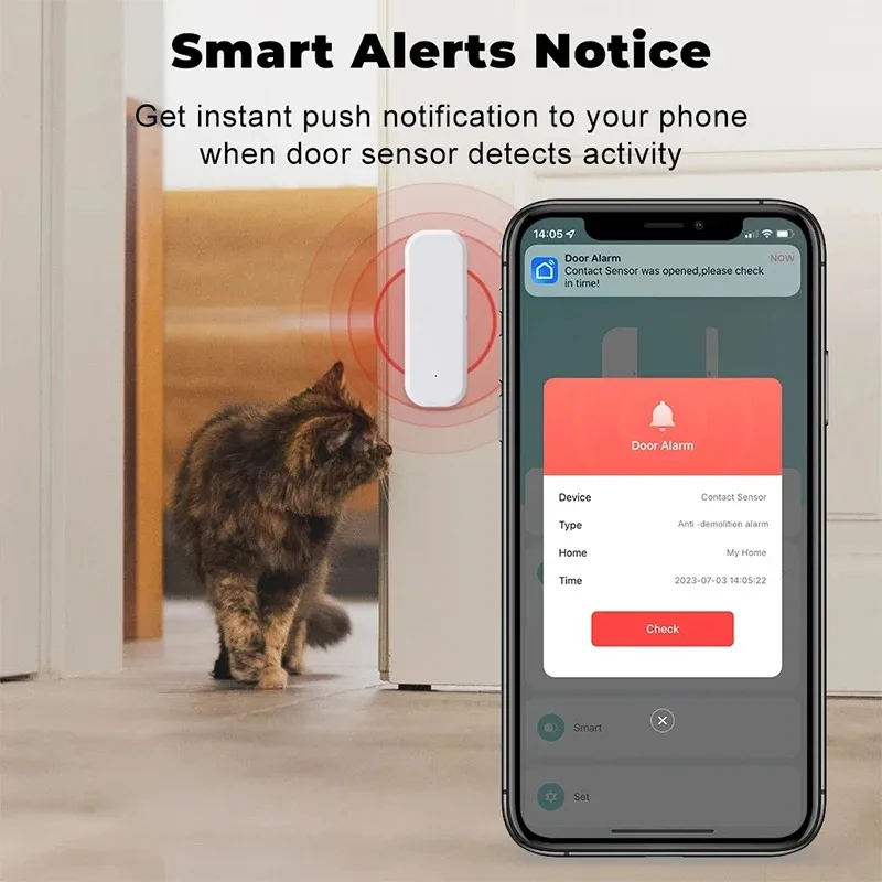 Tuya WiFi Sensor Jendela Pintu - Home Security Gate ulasan dan harga