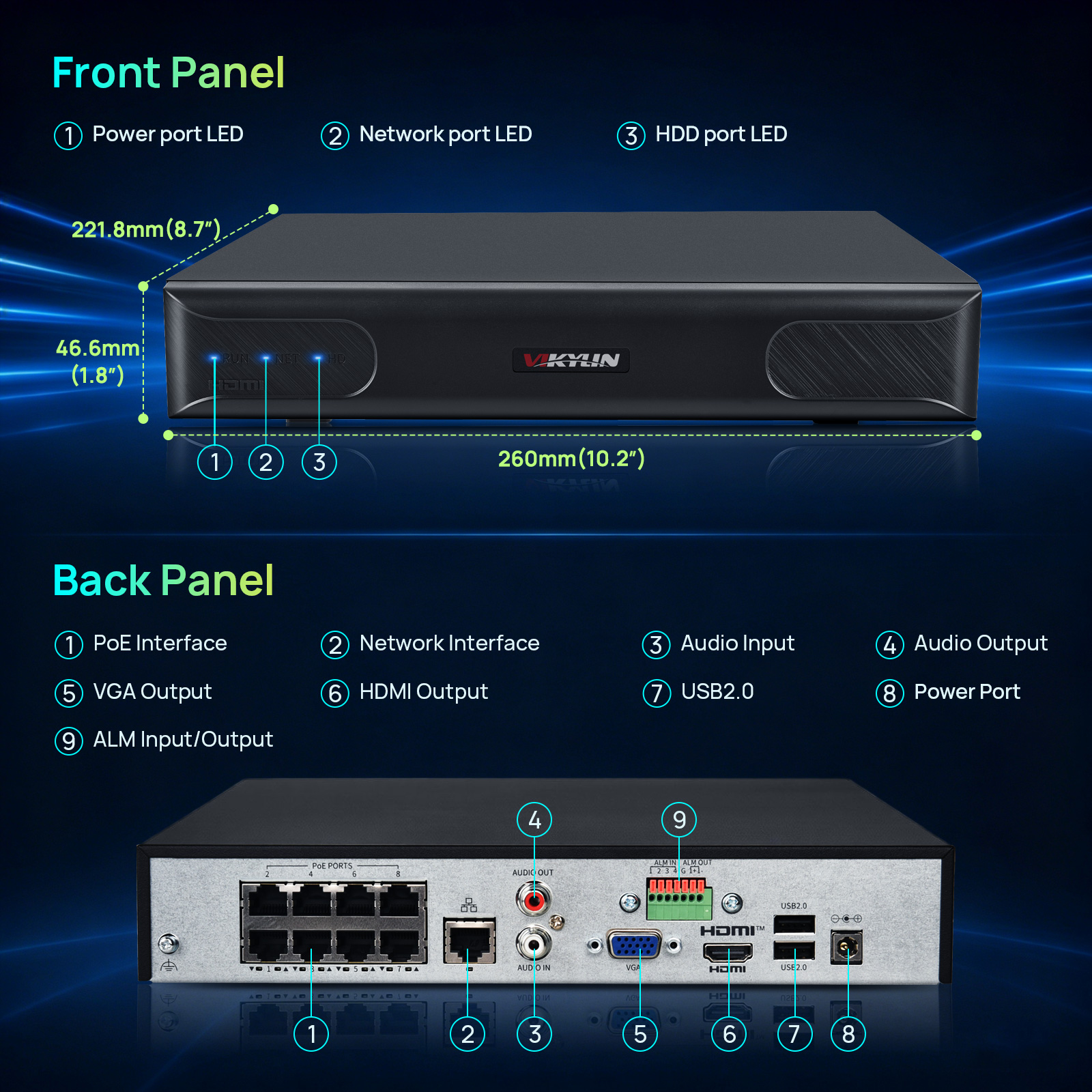 Vikylin 4K NVR Hingga 12MP 8CH - Home Security America ulasan dan harga