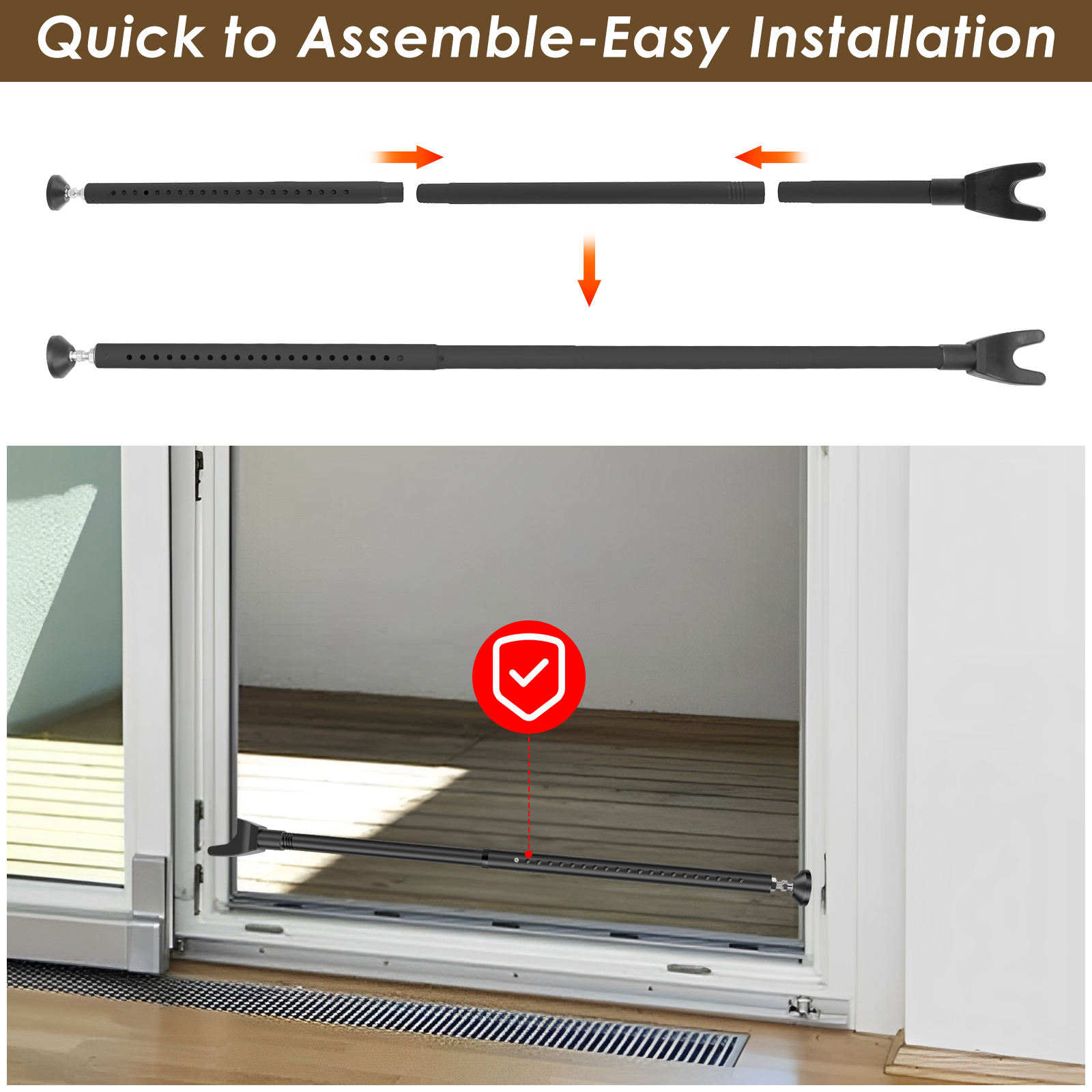 Batang Kunci Pintu Geser 44-55 - Home Security Door Reinforcement Lock ulasan dan harga