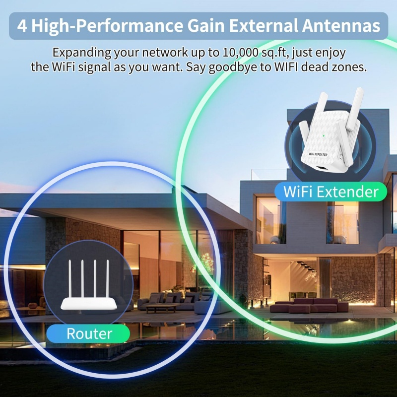 1200Mbps Wireless Wifi Extende - Home Security Outdoor ulasan dan harga