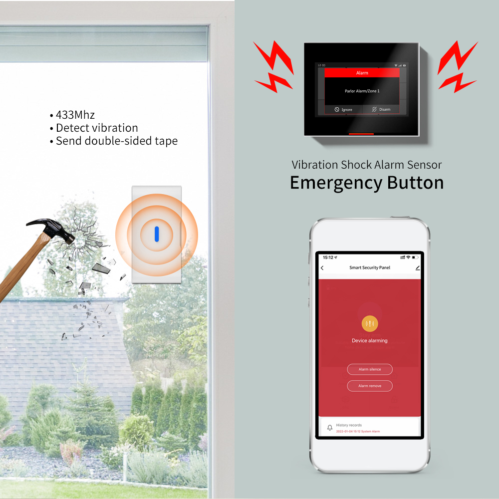 Sensor Getaran Pecah Kaca Nirk - Home Security Gate ulasan dan harga