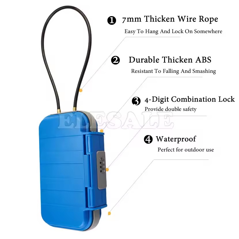 Kotak penyimpanan kombinasi 4  - Home Security Safe ulasan dan harga