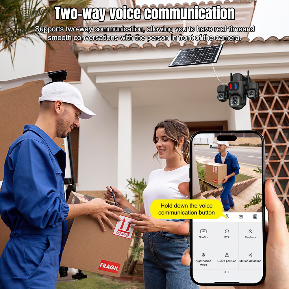 Kamera WiFi PTZ Tenaga Surya L - Home Security Ideas ulasan dan harga