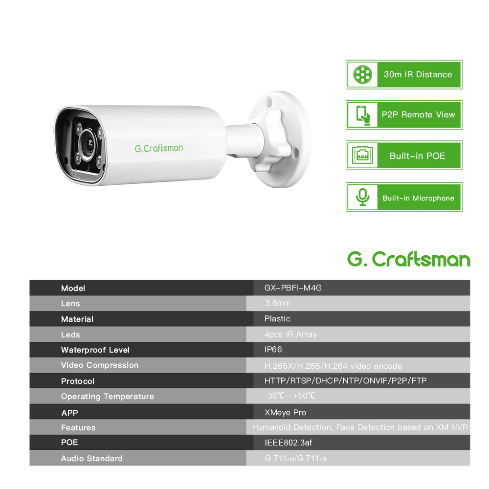 Kamera IP POE C GC PB 4MP, Mik - Home Security Ideas ulasan dan harga