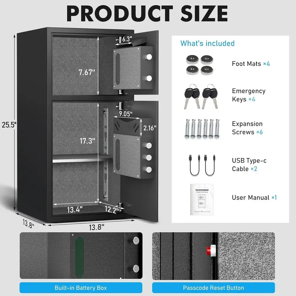 6,0 Cu. Brankas Keamanan Tahan - Home Security Keypad ulasan dan harga