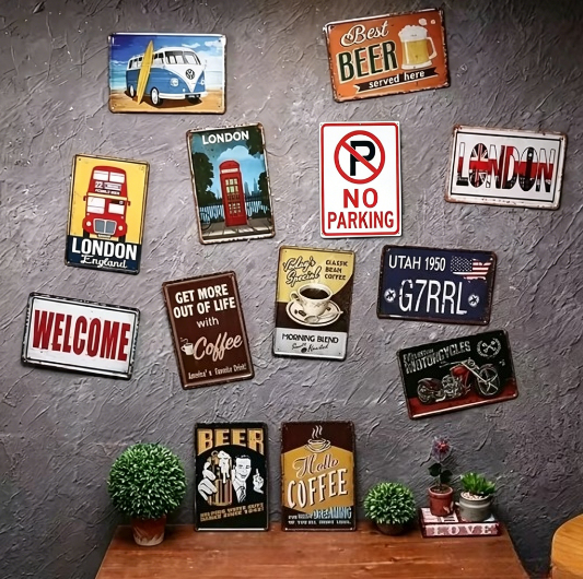 Papan Tanda Logam HD Vintage L - Home Security Quotes ulasan dan harga