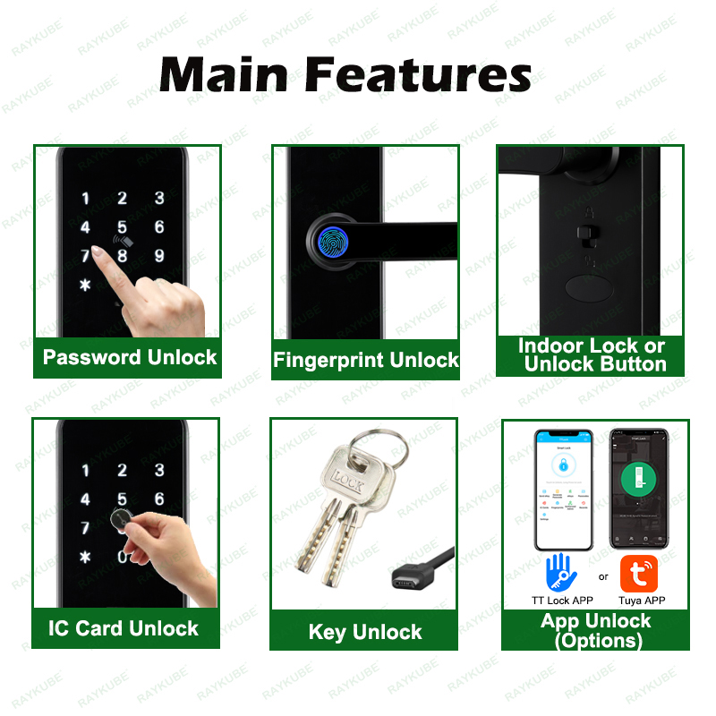 RAYKUBE K8 Kunci Pintu Pintar  - Home Security Keypad ulasan dan harga