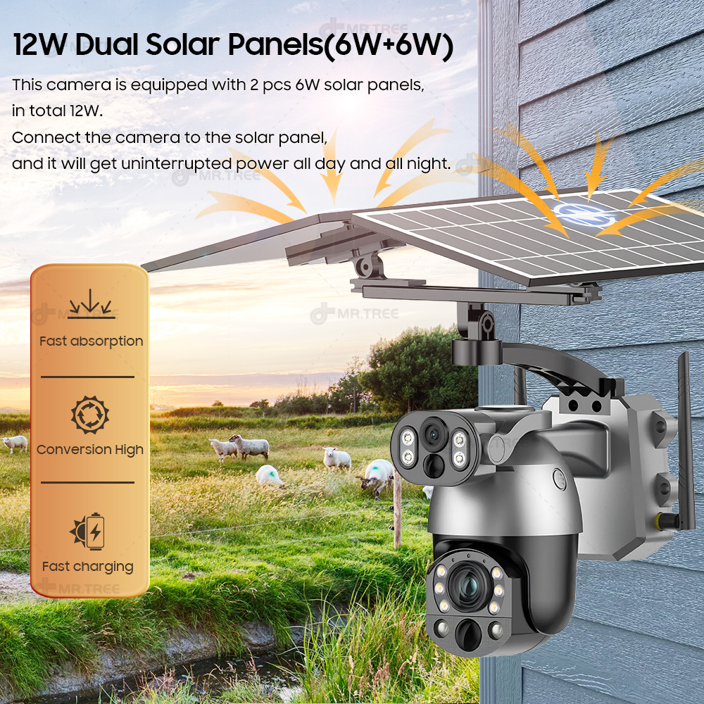 Kamera IP CCTV lensa ganda Zoo - Home Security Outdoor Cameras ulasan dan harga
