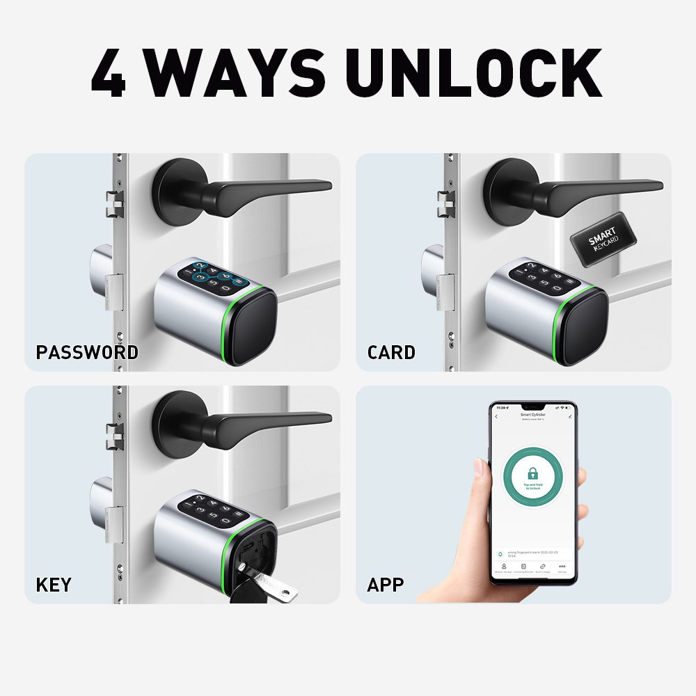 Kunci Silinder Pintar Tuya 60- - Home Security Keypad ulasan dan harga