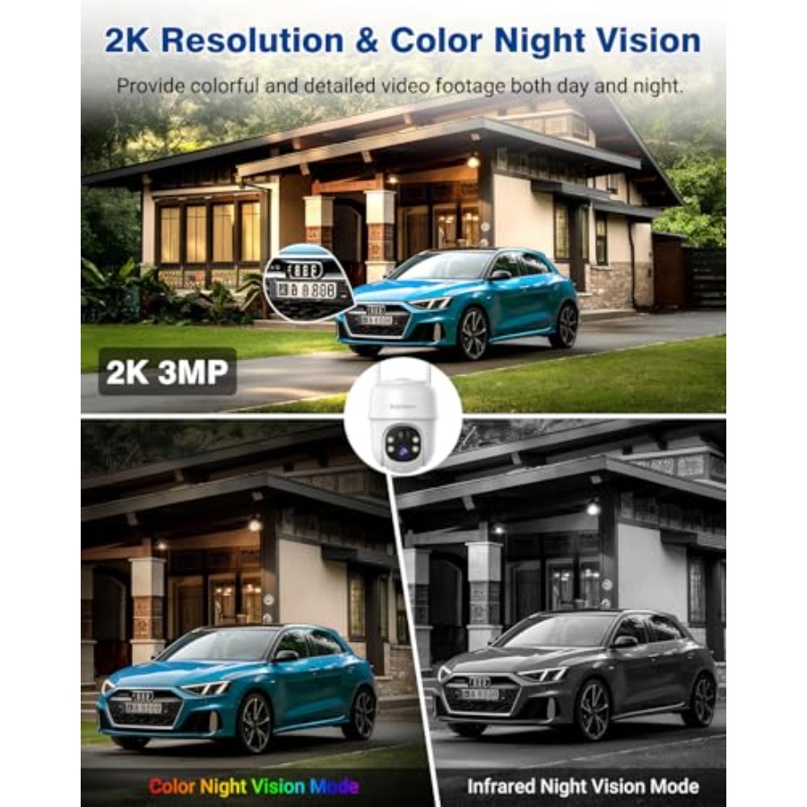 360 ° Kamera Keamanan PTZ Nirk - Camera Solar Wireless ulasan dan harga