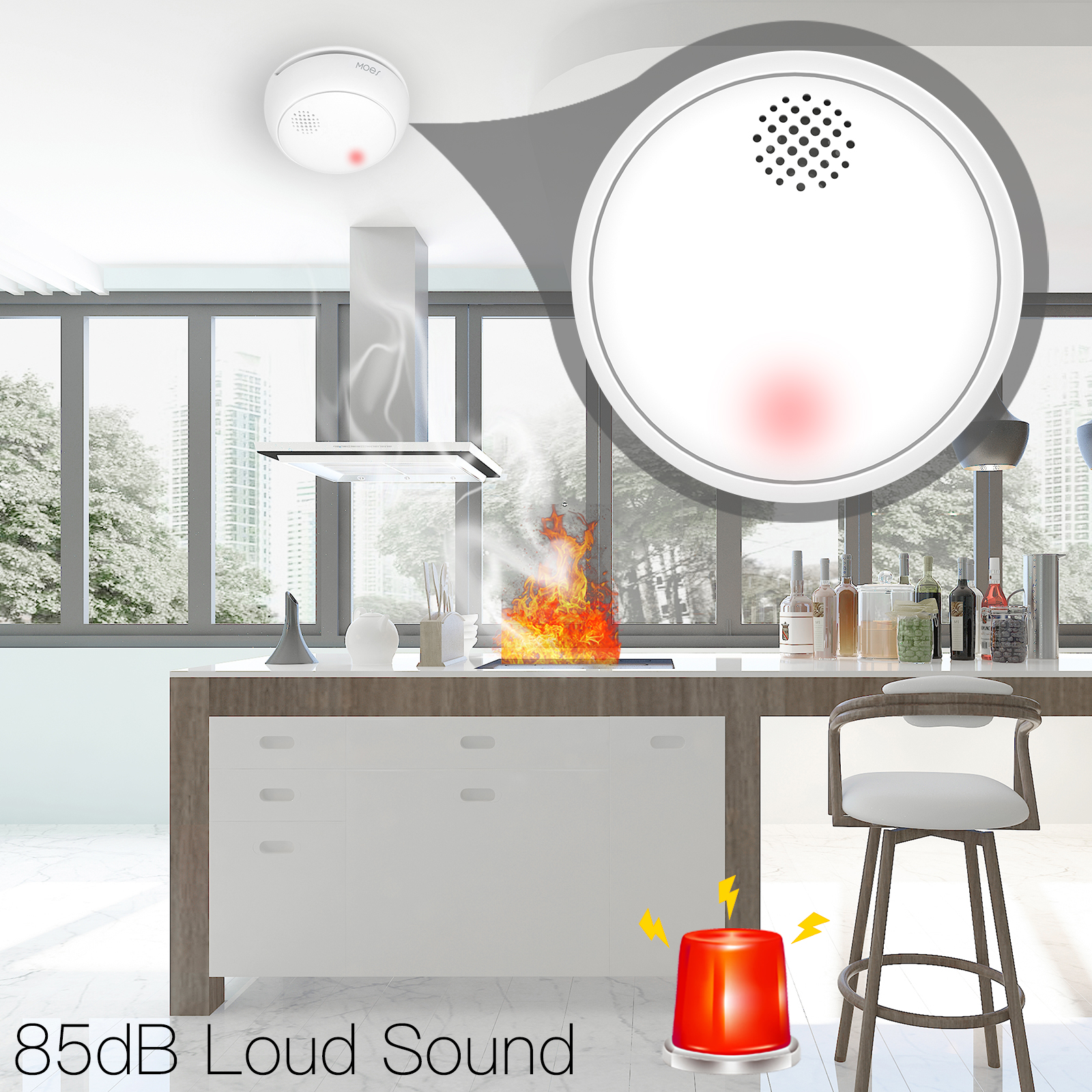 MOES ZigBee Detektor Alarm Asa - Home Security Gadgets ulasan dan harga
